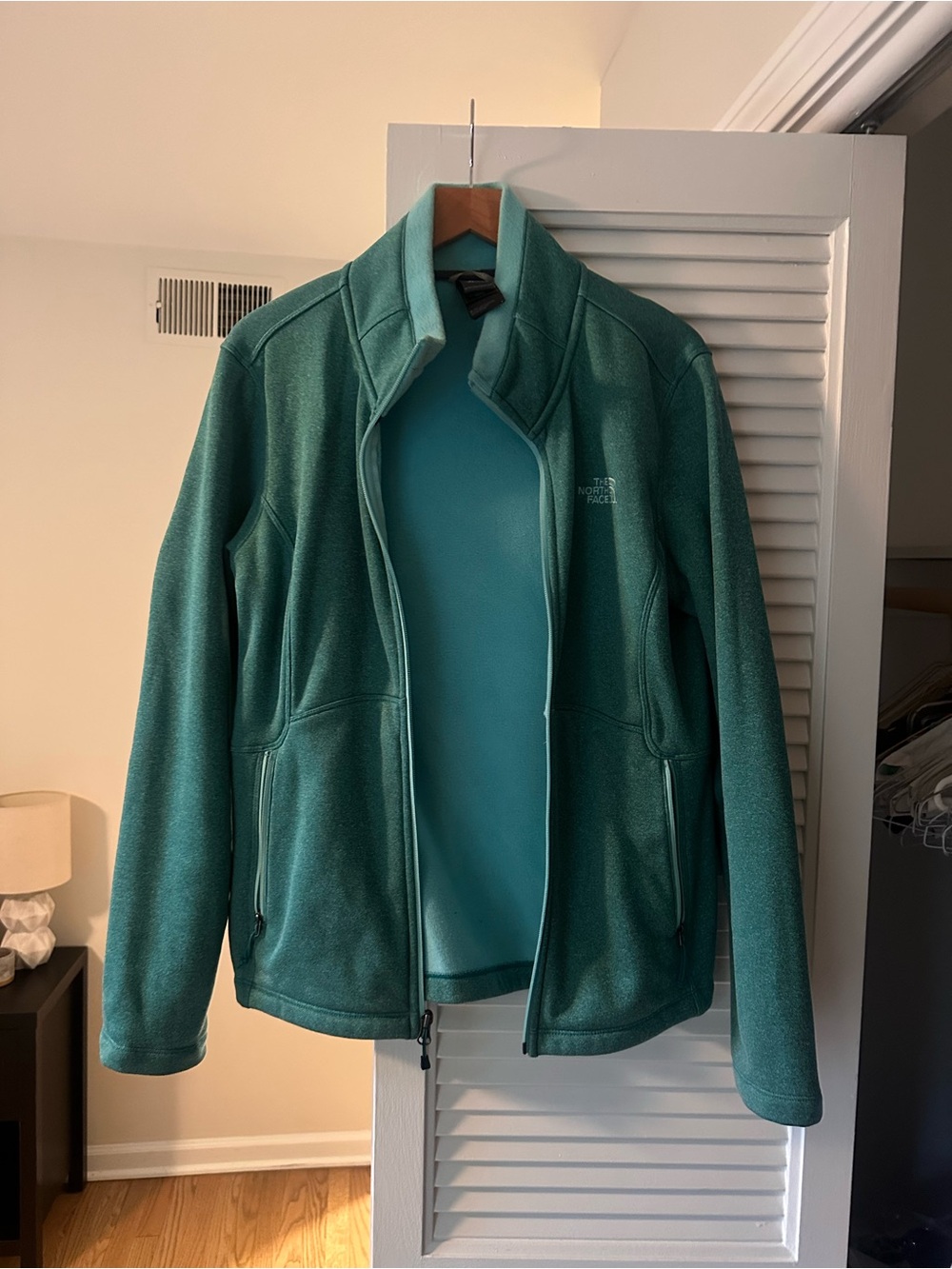 The North Face Women's Teal Full-Zip Teddy Fleece Jacket